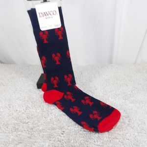 Davco Men’s Lobster Socks Black Shoe Size 6-12 Sock Size 10-13